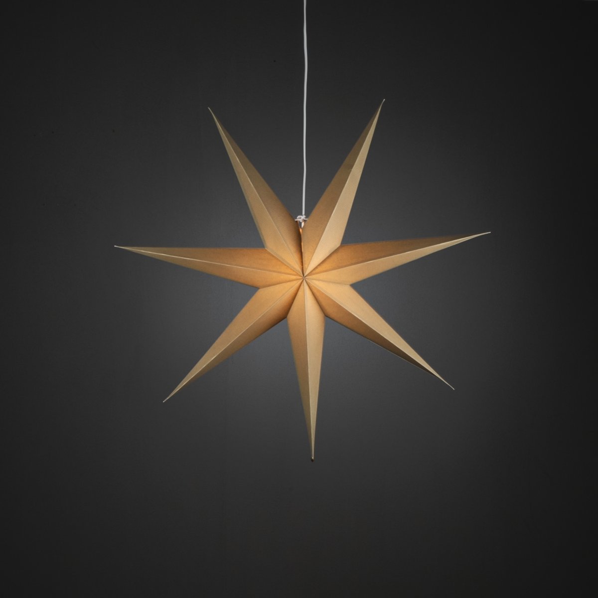 Papierstern Ø78 Beige Von Konstsmide - Das schlichte, elegante Design verbreitet ein sanftes und angenehmes Licht, das in der Advents- und Weihnachtszeit für eine harmonische Stimmung sorgt.