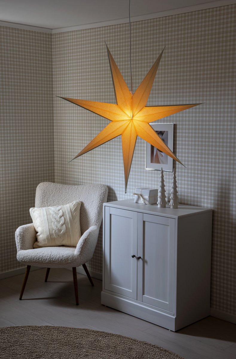 Papierstern Ø78 Beige Von Konstsmide - Das schlichte, elegante Design verbreitet ein sanftes und angenehmes Licht, das in der Advents- und Weihnachtszeit für eine harmonische Stimmung sorgt.