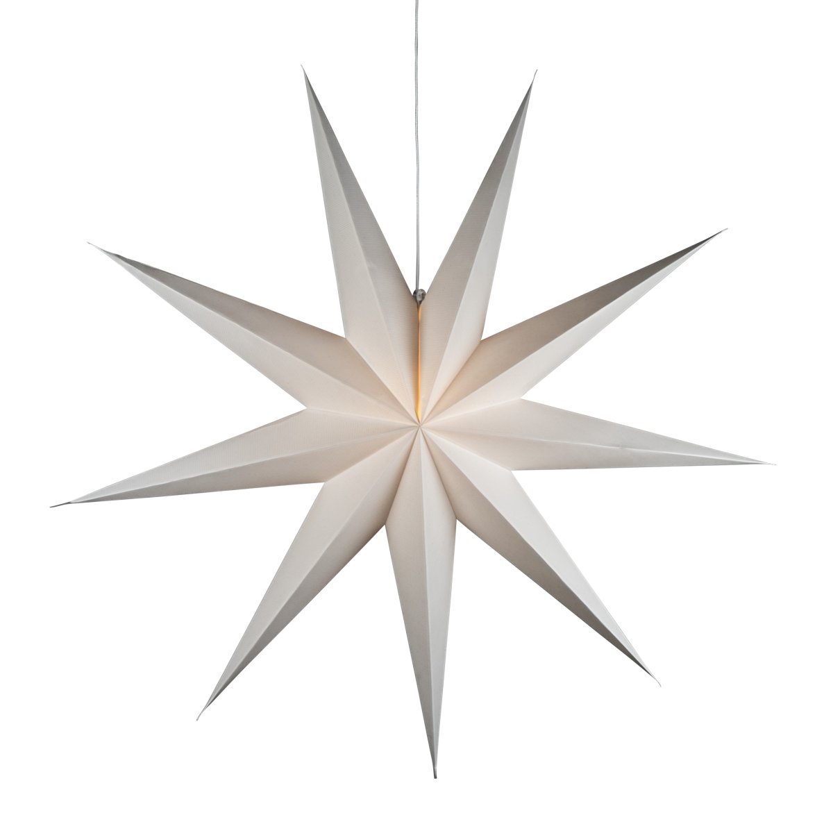 Papierstern Ø115 Weiß Von Konstsmide - Das schlichte, elegante Design verbreitet ein sanftes und angenehmes Licht, das in der Advents- und Weihnachtszeit f&uuml;r eine harmonische Stimmung sorgt.