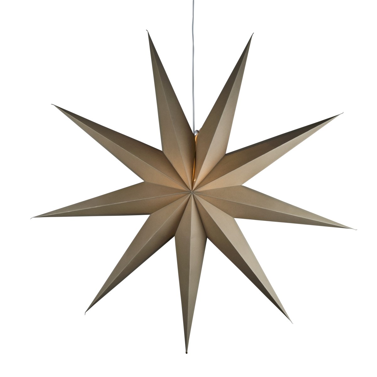 Papierstern Ø115 Beige Von Konstsmide - Das schlichte, elegante Design verbreitet ein sanftes und angenehmes Licht, das in der Advents- und Weihnachtszeit f&uuml;r eine harmonische Stimmung sorgt.