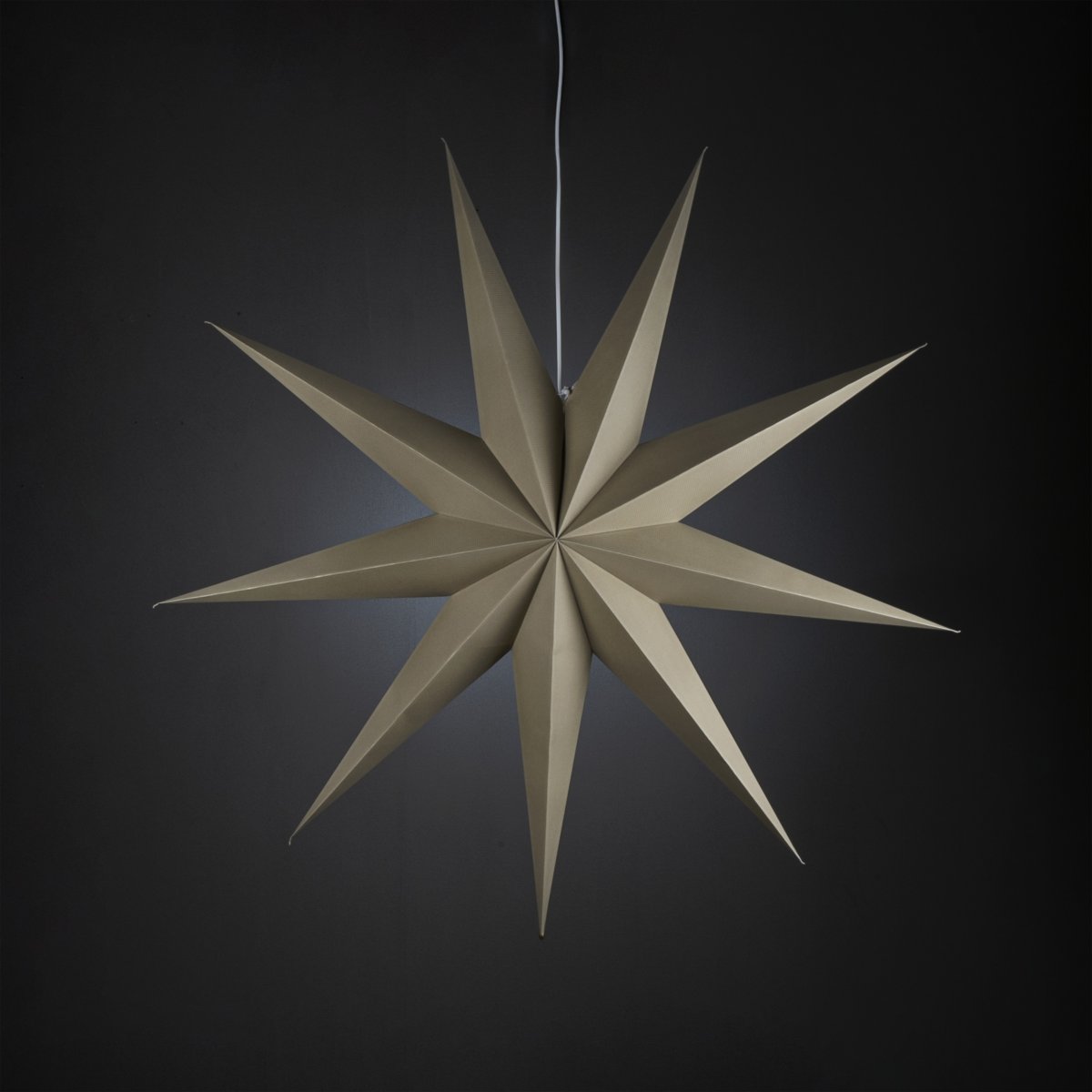 Papierstern Ø115 Beige Von Konstsmide - Das schlichte, elegante Design verbreitet ein sanftes und angenehmes Licht, das in der Advents- und Weihnachtszeit f&uuml;r eine harmonische Stimmung sorgt.