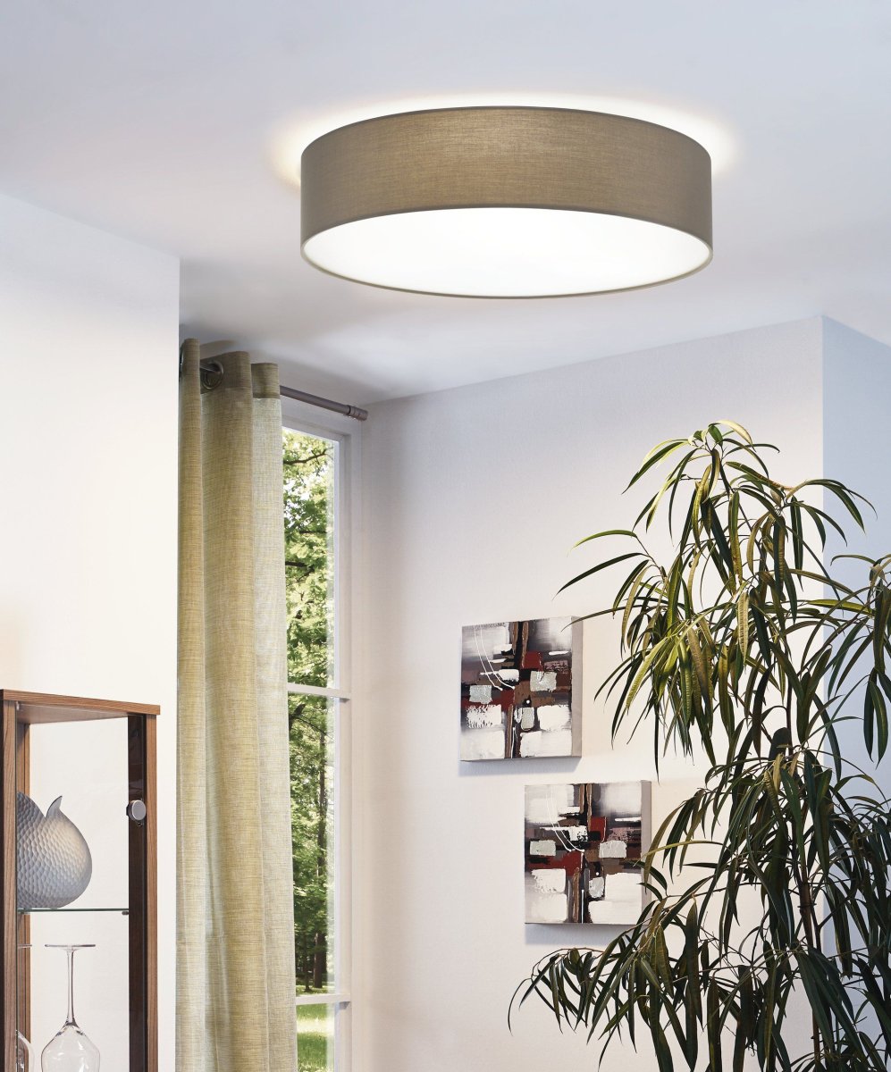 Pasteri Ø57 Taupe deckenleuchte Von Eglo - Ideal beispielsweise f&uuml;r Flur oder Schlafzimmer, wo eine sanfte und angenehme Allgemeinbeleuchtung gew&uuml;nscht ist.