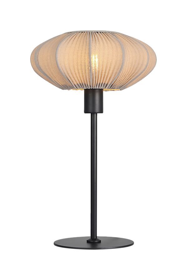 Mamsell 45cm Schwarz tischlampe Von Aneta Lighting - Die Tischleuchte Mamsell ist mit fein plissiertem Stretchstoff bespannt, der für ein angenehmes, leicht gedämpftes Licht sorgt.