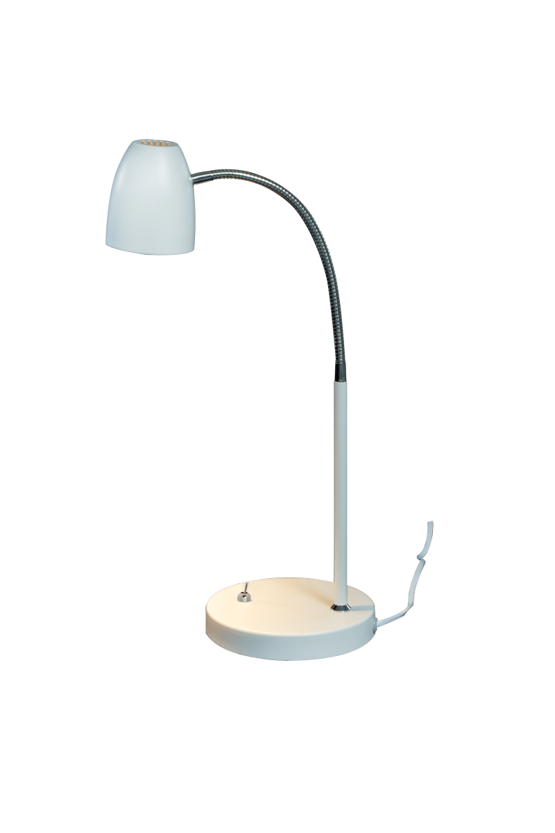 Sandnes 44cm Weiß schreibtischlampe Von Aneta Lighting - In einem leicht zu platzierenden und zeitlosen Design mit praktischem Flexarm, der die Lichtausrichtung erleichtert.