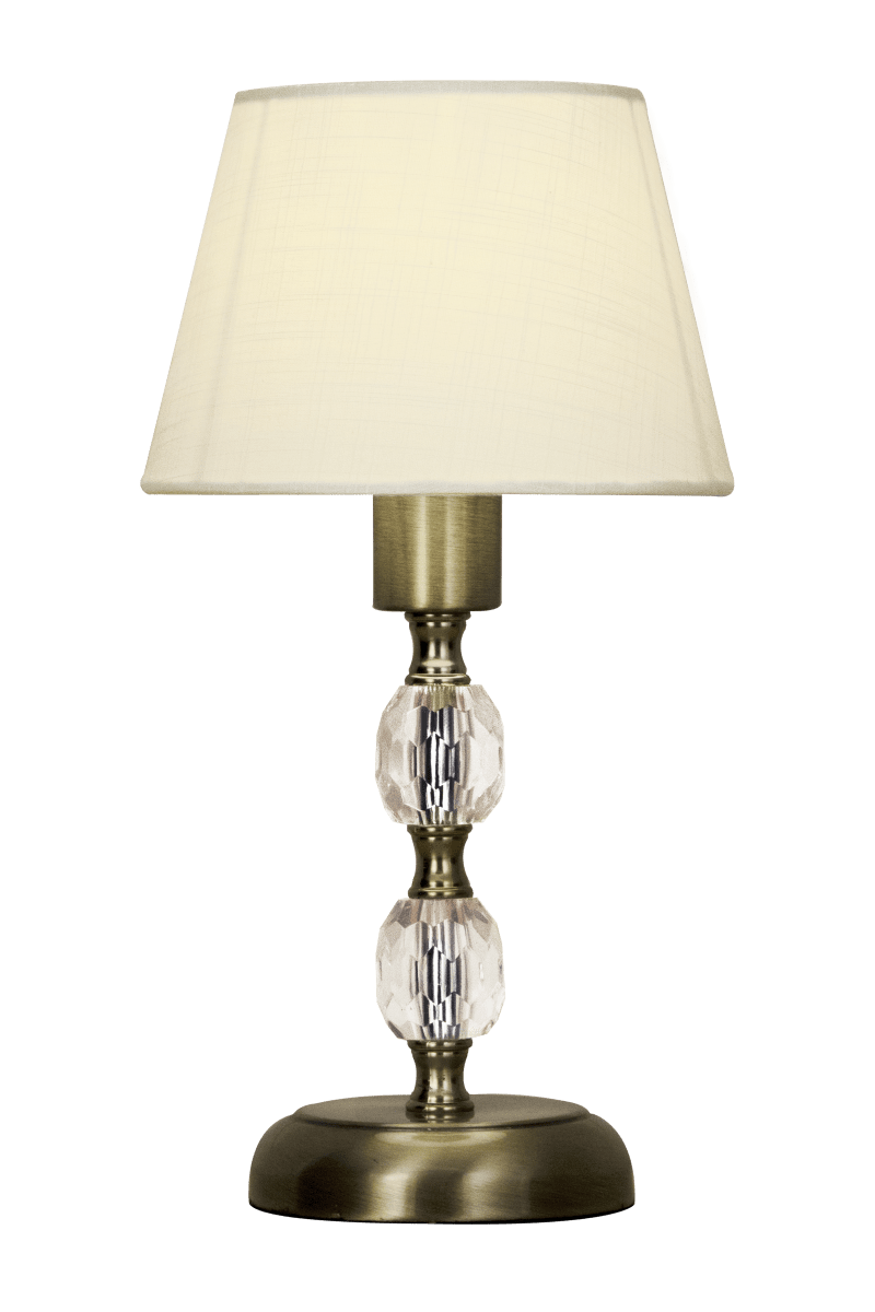 Johanna 30cm Antikes Messing tischlampe Von Aneta Lighting - Die Tischleuchte Johanna aus Metall in Altmessing mit klaren Acrylkugeln sorgt f&uuml;r Eleganz.