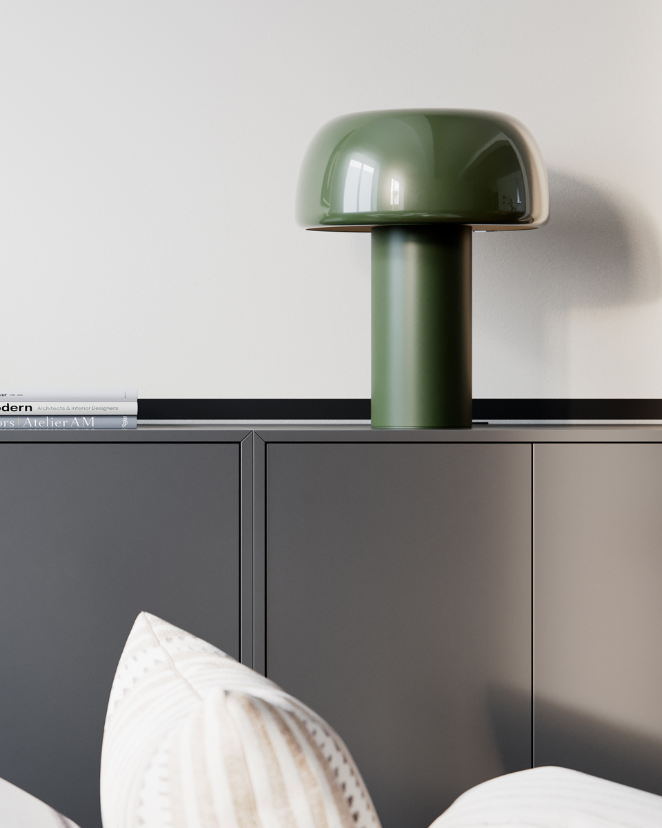 Lean on Me 40cm Dunkelgrün tischlampe Von By Rydéns - Lean on Me ist die perfekte Kombination aus Form und Funktion und eine ideale Beleuchtungsl&ouml;sung f&uuml;r jedes moderne Zuhause.