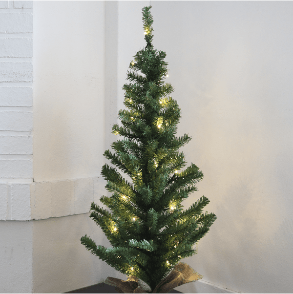 Toppy 90cm Grün Von Star Trading - Dekorativer Tischbaum mit 30 LED-Lichtern mit einem sch&ouml;nen, warmwei&szlig;en Schein.