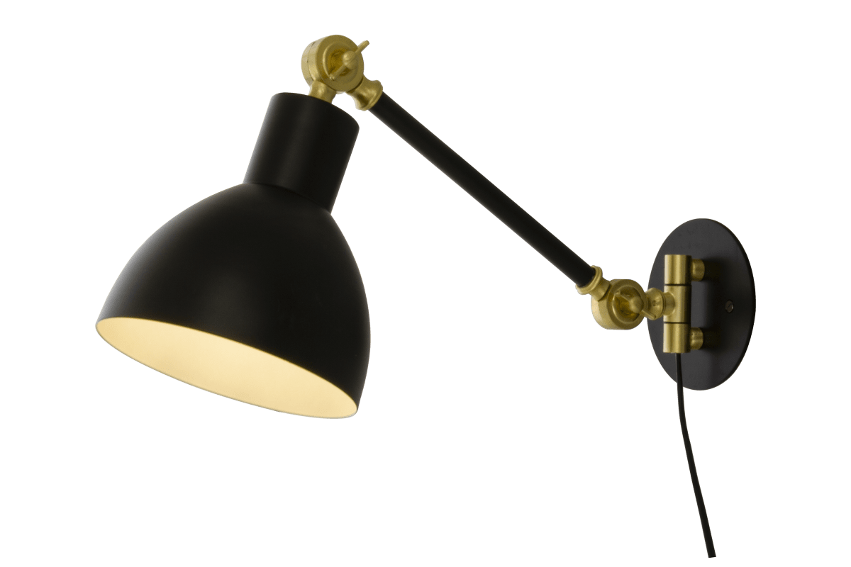 Dublin 40cm Schwarz wandlampe Von Aneta Lighting - Dank des beweglichen Arms und des verstellbaren Schirms l&auml;sst sich das Licht optimal ausrichten.