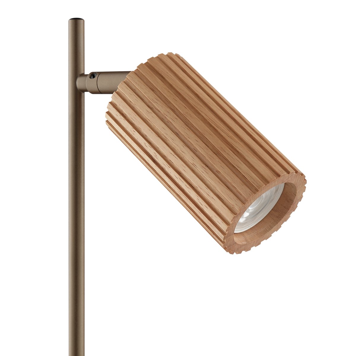 Lakewood 46cm Braun schreibtischlampe Von Brilliant - Die Tischleuchte Lakewood kombiniert braunes Metall mit hellem, geriffeltem Holz und schafft so eine warme und natürliche Atmosphäre.