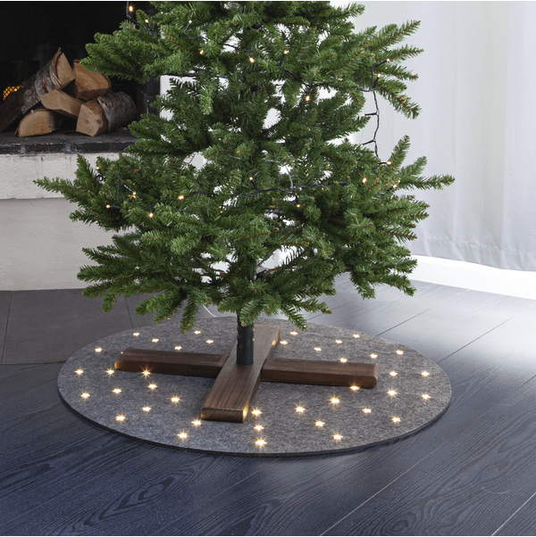 Christbaumteppich Grau Von Star Trading - Grau; Fichtenmatte mit 80cm Durchmesser.
