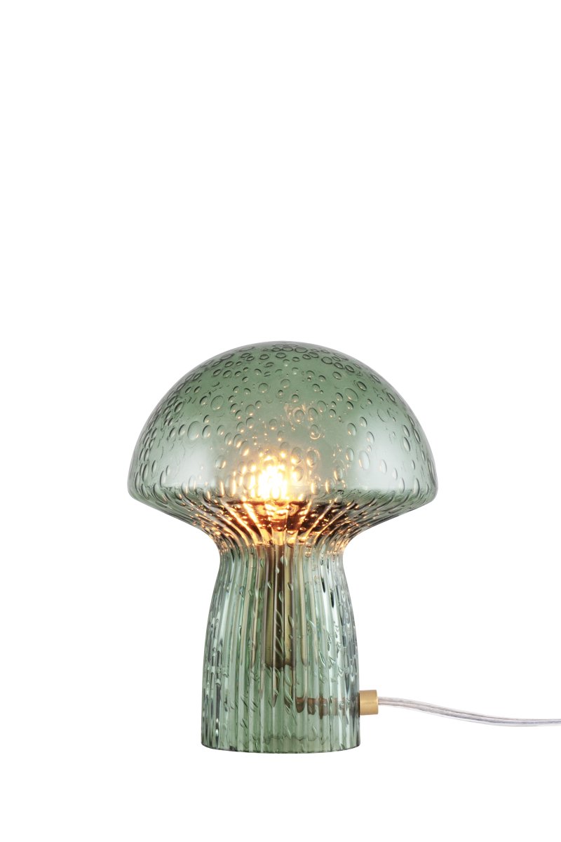 Fungo 20cm Grün tischlampe Von Globen Lighting - Jede Lampe ist mundgeblasen und ein Unikat, was zu Abweichungen in Farbe, Glasdicke und Blasenanzahl f&uuml;hrt.