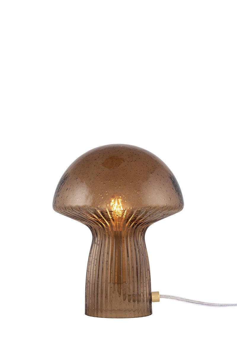Fungo 20cm Braun tischlampe Von Globen Lighting - Jede Lampe ist mundgeblasen und ein Unikat, was zu Abweichungen in Farbe, Glasdicke und Blasenanzahl f&uuml;hrt.