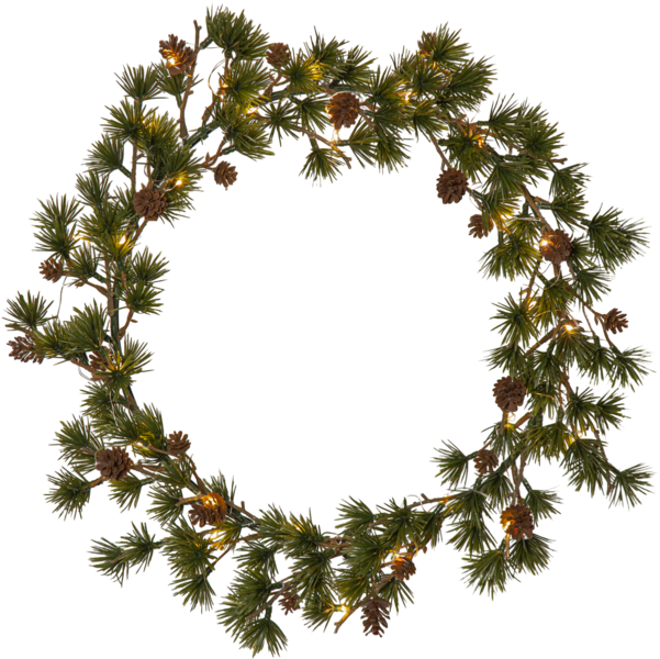 Larix Ø40 Grün Von Star Trading - Mit 30 warmwei&szlig;en Lichtpunkten kann er sowohl als T&uuml;rkranz im Au&szlig;enbereich als auch als Wandkranz im Innenbereich eingesetzt werden.