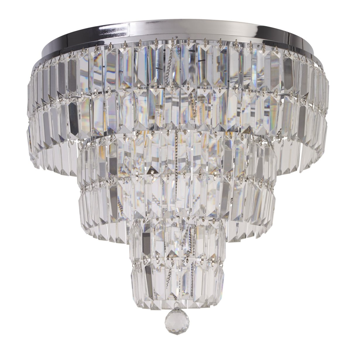 Empire Ø50 Chrom badezimmerlampe Von Searchlight - Das elegante Design und das wunderschöne, schillernde Lichtspiel der Lampe schaffen eine luxuriöse Atmosphäre, die Ihren Raum sofort verwandelt.