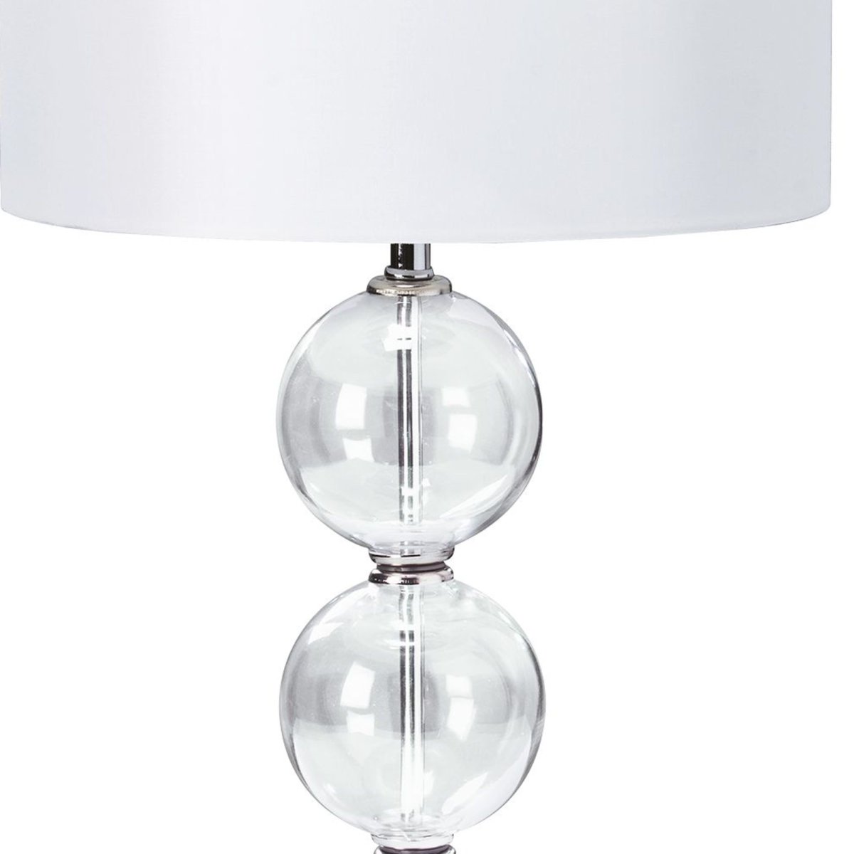 Bliss 58cm Chrom tischlampe Von Searchlight - Der weiße Lampenschirm ergänzt den glänzenden Chromfuß optimal und sorgt für ein sanftes, angenehmes Licht.