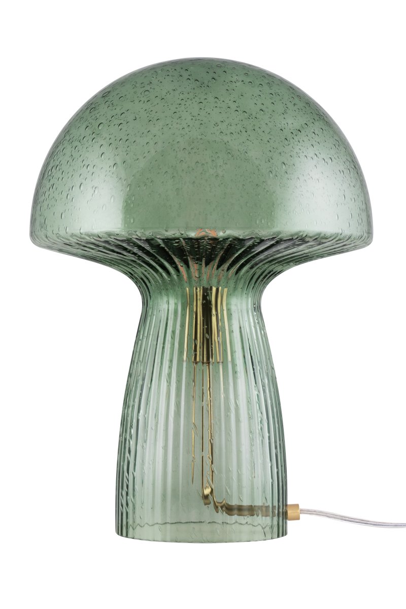 Fungo 42cm Grün tischlampe Von Globen Lighting - Jede Lampe ist mundgeblasen und ein Unikat, was zu Abweichungen in Farbe, Glasdicke und Blasenanzahl führt.