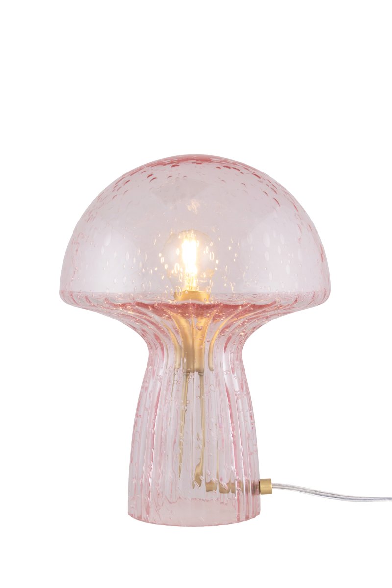 Fungo 30cm Rosa tischlampe Von Globen Lighting - Jede Lampe ist mundgeblasen und ein Unikat, was zu Abweichungen in Farbe, Glasdicke und Blasenanzahl f&uuml;hrt.
