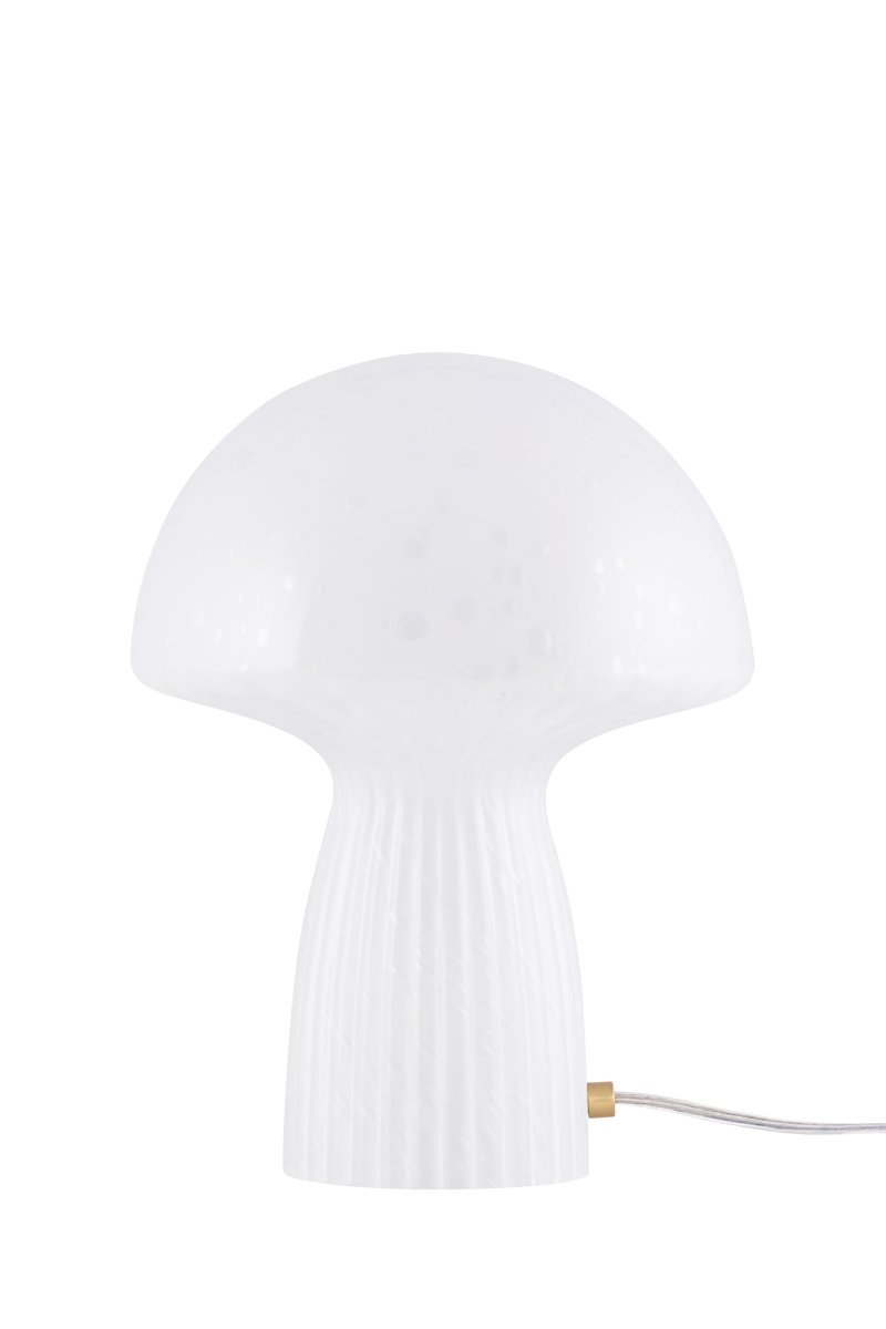 Fungo 30cm Weiß tischlampe Von Globen Lighting - Jede Lampe ist mundgeblasen und ein Unikat, was zu Abweichungen in Farbe, Glasdicke und Blasenanzahl f&uuml;hrt.