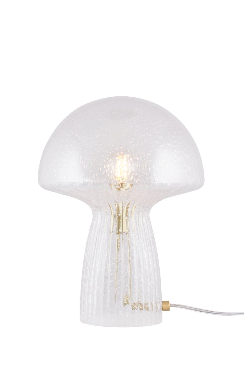 Fungo 30cm Transparent tischlampe Von Globen Lighting - Jede Lampe ist mundgeblasen und ein Unikat, was zu Abweichungen in Farbe, Glasdicke und Blasenanzahl f&uuml;hrt.