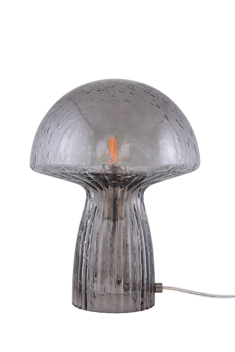 Fungo 30cm Rauchfarben tischlampe Von Globen Lighting - Jede Lampe ist mundgeblasen und ein Unikat, was zu Abweichungen in Farbe, Glasdicke und Blasenanzahl f&uuml;hrt.