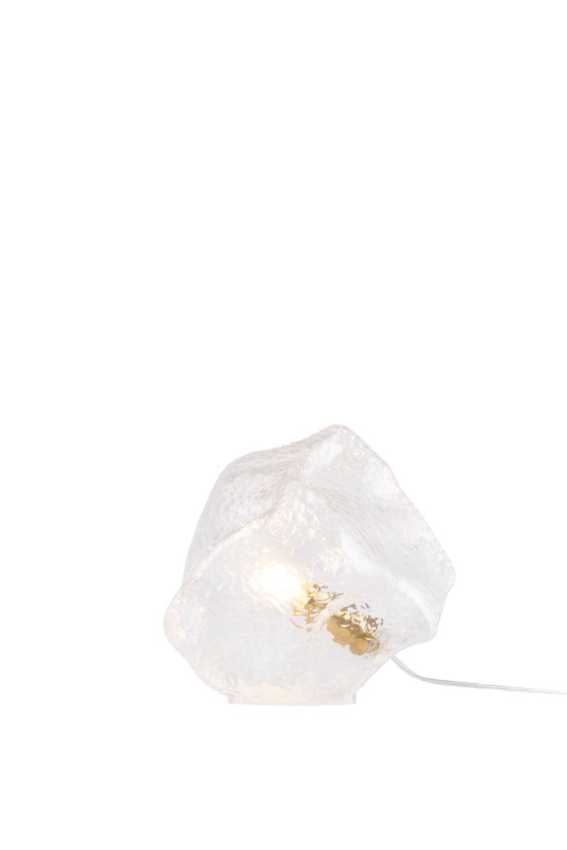 Valerie 22cm Transparent tischlampe Von Globen Lighting - Das mundgeblasene Glas mit seiner strukturierten Oberfl&auml;che f&auml;ngt das Licht ein und erzeugt ein lebendiges Lichtspiel.