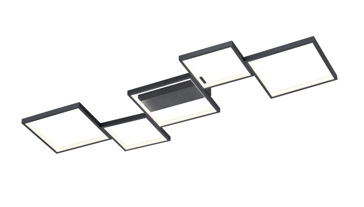 Sorrento 120cm Schwarz deckenleuchte Von Trio Lighting - Die Deckenleuchte SORRENTO zieht mit ihrem au&szlig;ergew&ouml;hnlichen und modernen Design alle Blicke auf sich und erg&auml;nzt jeden modernen Wohnraum, egal ob ein- oder ausgeschaltet.