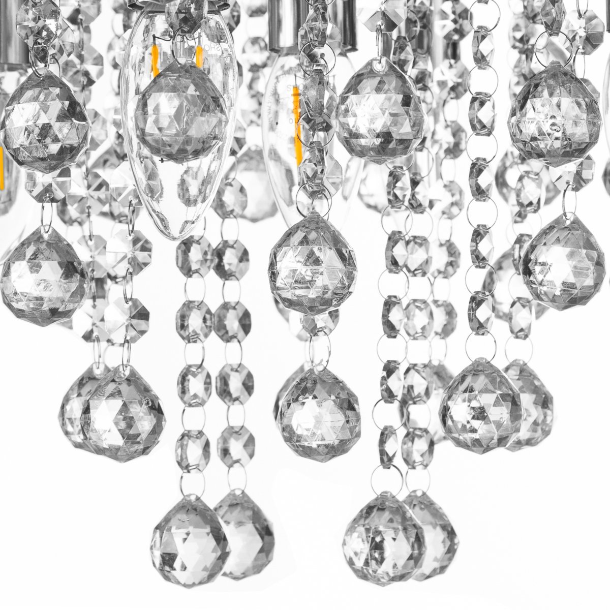 London Ø46 Chrom deckenleuchte Von Globo Lighting - London &auml;r en elegant plafond i krom med dekorativa prismor.
