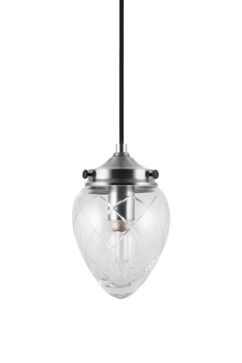 Juni Ø10 Antikstahl/transparent fensterlampe Von Globen Lighting - Juni mit ihrem wunderschönen geschliffenen Glas und Metallschirm versetzt Sie zurück in die Zeit des frühen 20.