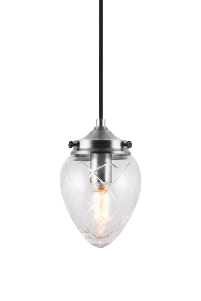 Juni Ø10 Antikstahl/transparent fensterlampe Von Globen Lighting - Juni mit ihrem wunderschönen geschliffenen Glas und Metallschirm versetzt Sie zurück in die Zeit des frühen 20.