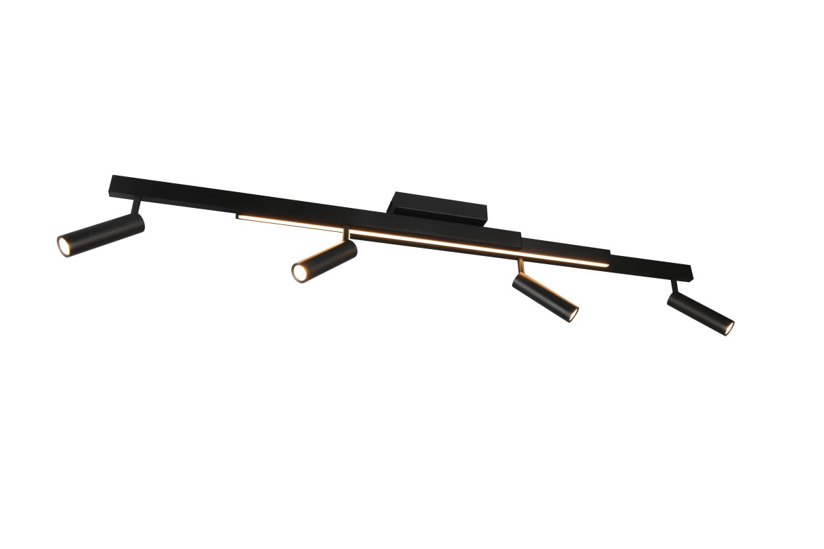 Zeno 4 Schwarz spotlight Von Trio Lighting - Mit der energieeffizienten LED-Technologie sparen Sie bis zu 80 % Energiekosten und profitieren gleichzeitig von einer langen Lebensdauer und einer umweltfreundlichen Alternative.