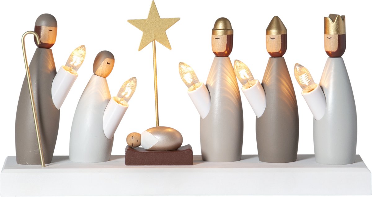 Nativity Candelabra Mehrzweck Von Star Trading - Platzieren Sie es auf einem Sideboard oder in einem Fenster und verbreiten Sie eine sch&ouml;ne Weihnachtsstimmung im Haus.