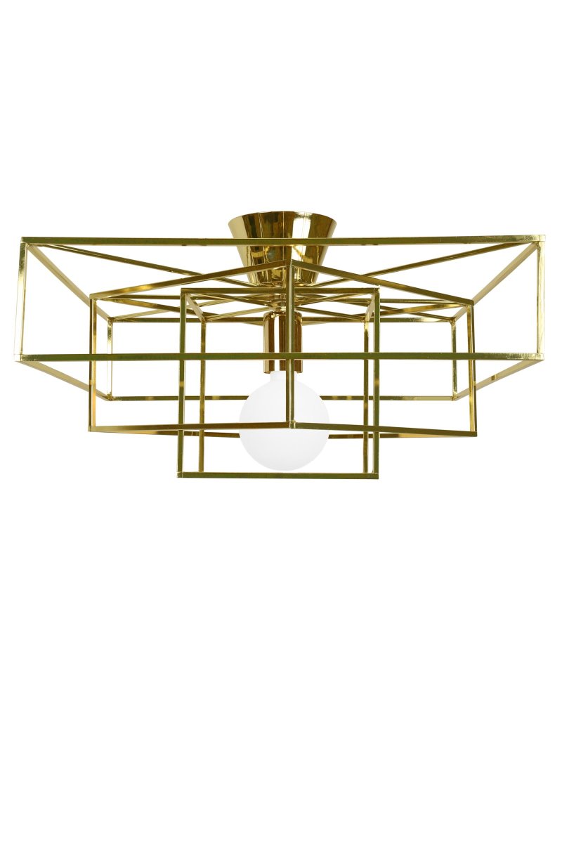 Cube 46cm Messing deckenleuchte Von Globen Lighting - Cube ist eine Deckenleuchte, die sich gut f&uuml;r den Flur oder andere R&auml;ume eignet, in denen die Deckenh&ouml;he keine Pendelleuchte zul&auml;sst.