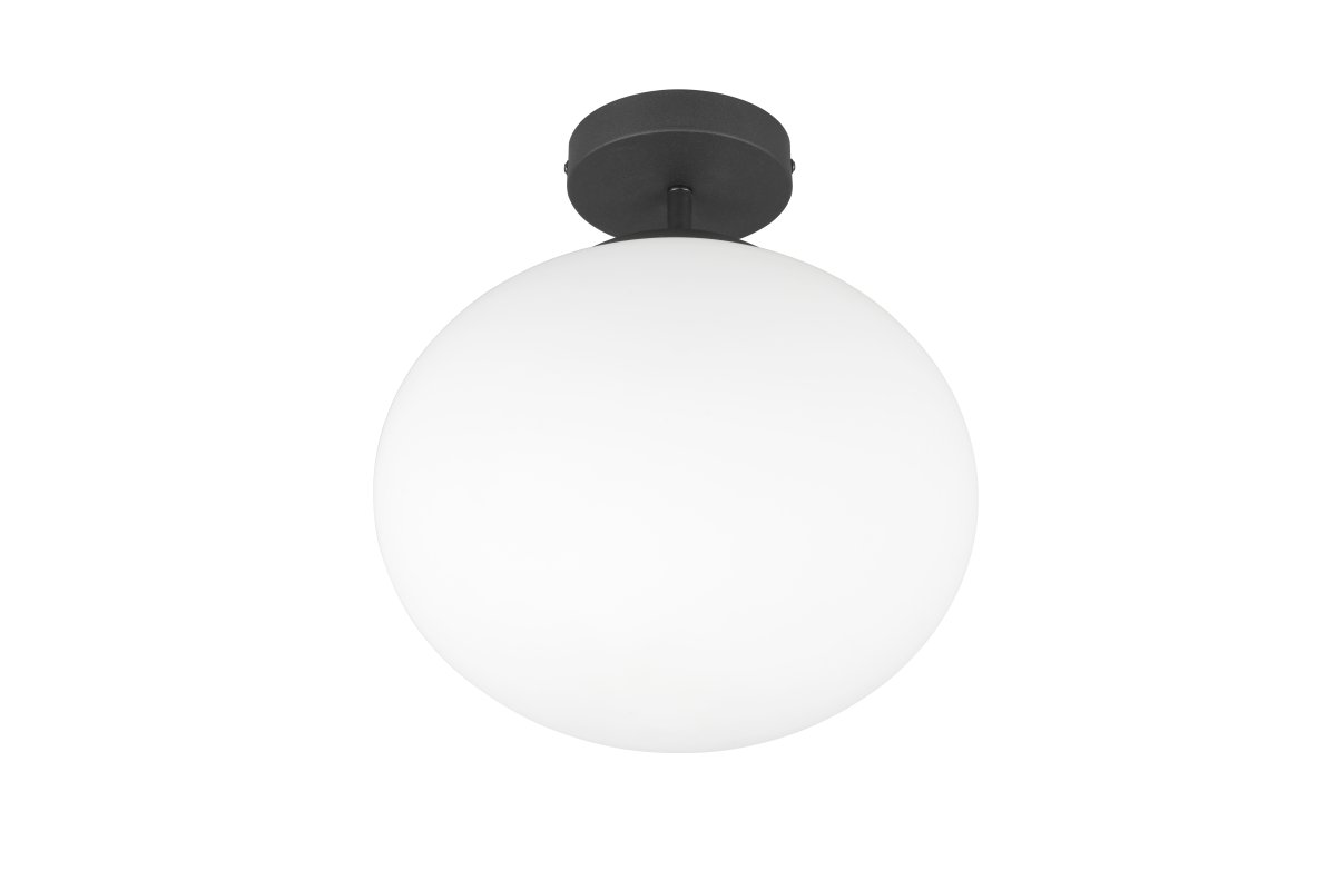 Fomento Ø30 Schwarz deckenleuchte Von Trio Lighting - Die Kombination aus mattschwarzem und weißem Glas erzeugt ein Gefühl von Luxus und Eleganz.