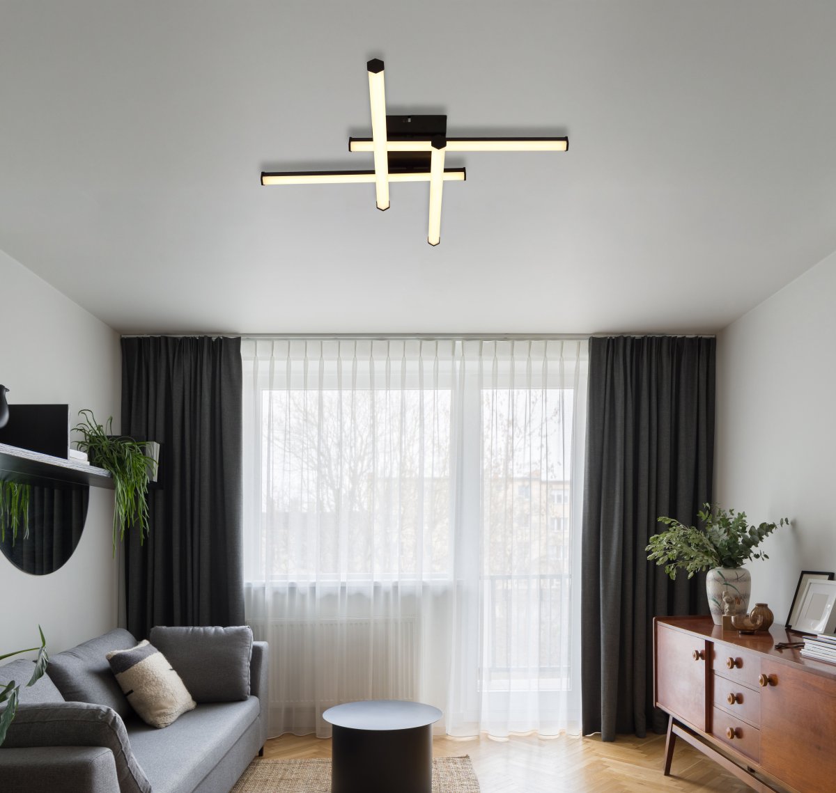 Kirina 50cm Schwarz deckenleuchte Von Globo Lighting - Kirina adderar moderna stil till rummet med dess innovativa, kvadratiska design.