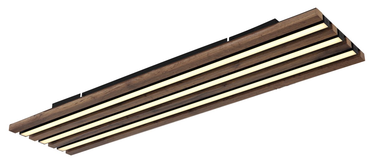 Hayden 80cm Holz deckenleuchte Von Globo Lighting - Den rektangul&auml;ra plafonden Hayden &ouml;vertalar med sin moderna akustikpanel-look och bidrar med en h&auml;rlig ljusspridning i rummet.