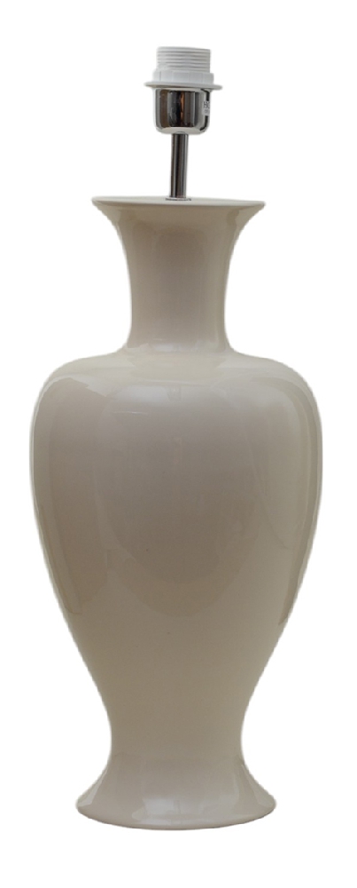 Mindy 50cm Beige lampenfuß Von Hallbergs - Denna eleganta lampfot i keramik har en mjuk, klassisk form och en blank kr&auml;mbeige finish som ger ett varmt och stilrent uttryck.