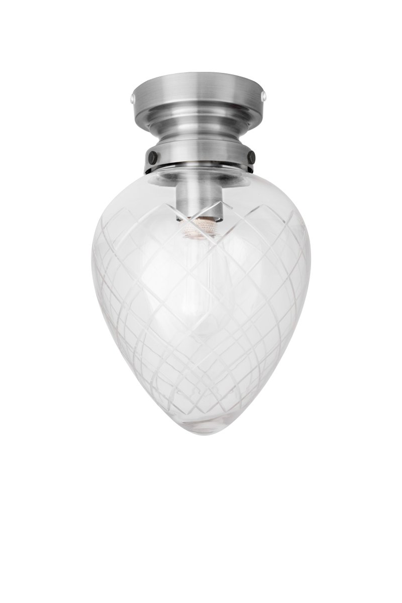 Juni Ø20 Antikstahl/transparent badezimmerlampe Von Globen Lighting - Juni mit ihrem wunderschönen geschliffenen Glas und dem Metallschirm versetzt Sie zurück in die Zeit des frühen 20.