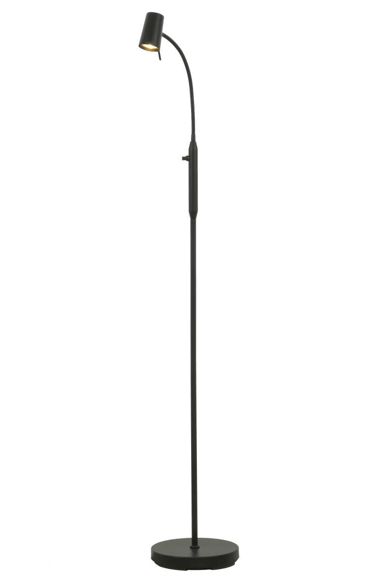 Pilot Schwarz stehlampe Von Aneta Lighting - Die Pilot-Stehleuchte aus schwarz lackiertem Metall hat ein stilvolles Design, das in die meisten Häuser und Einrichtungsstile passt.