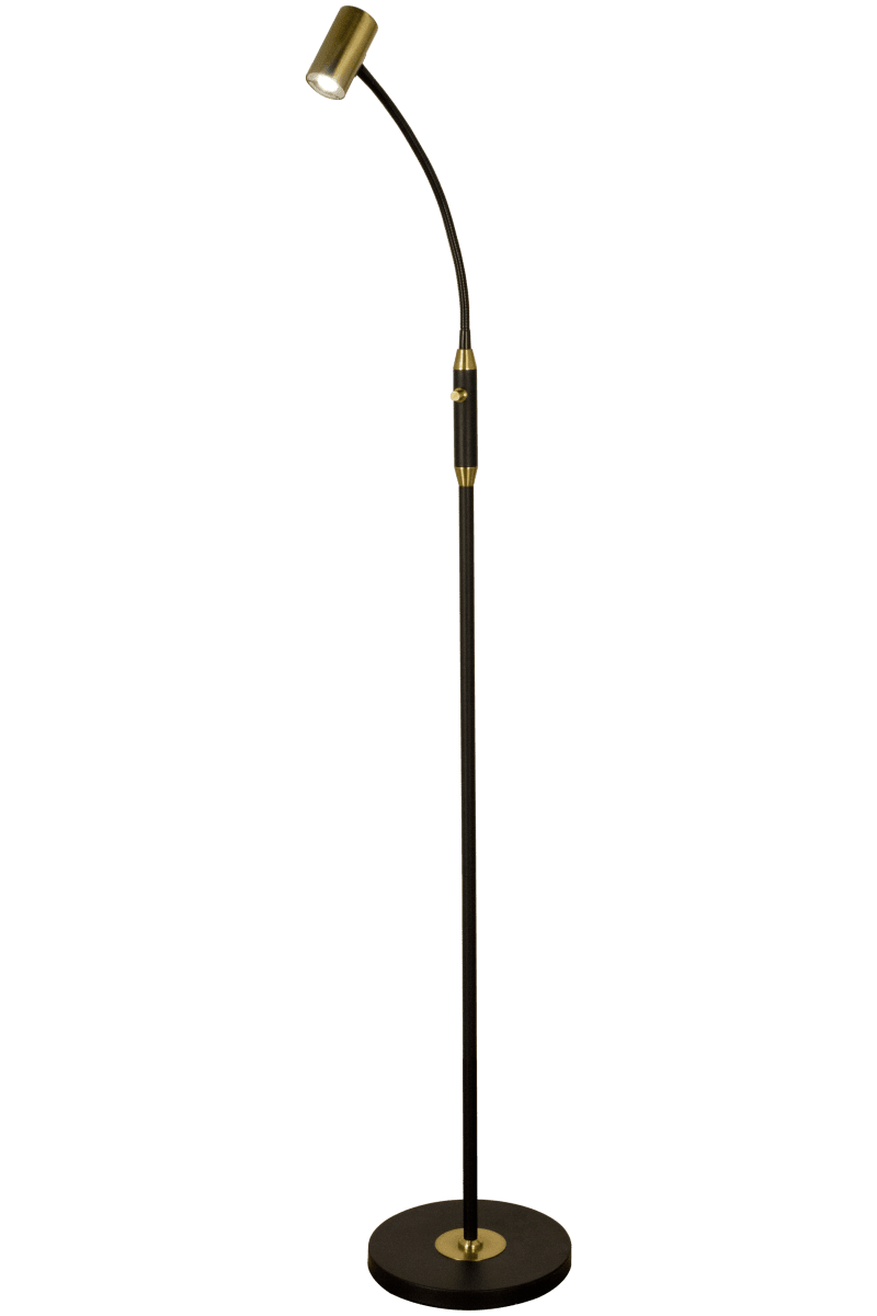 Gusto Schwarz stehlampe Von Aneta Lighting - und aus mit eingeschaltetem Dimmer; die Lampe.