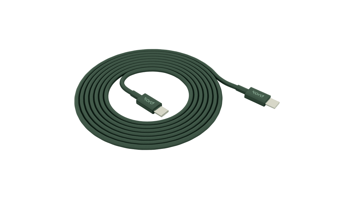 USB-C zu USB-C Dunkelgrün Von Kord - Eine elegante L&ouml;sung, die Design und Funktion vereint.