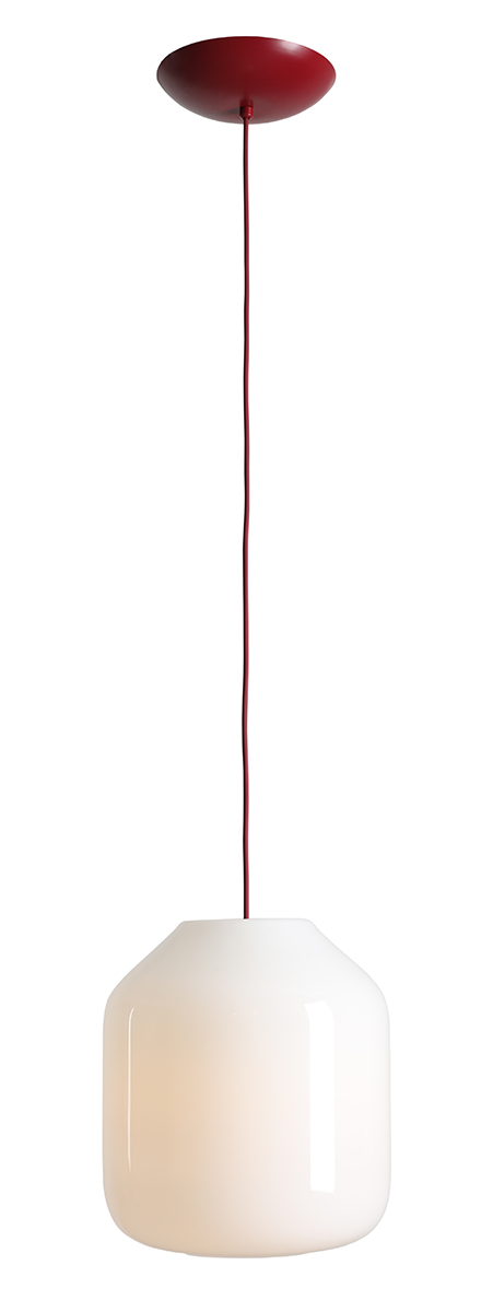 Flask Ø27 ROT hängelampe Von Artera - Die Metalldetails und das farblich passende Kabel sind in einem schönen Kirschrot gehalten, was der Leuchte einen harmonischen und zugleich verspielten Charakter verleiht.