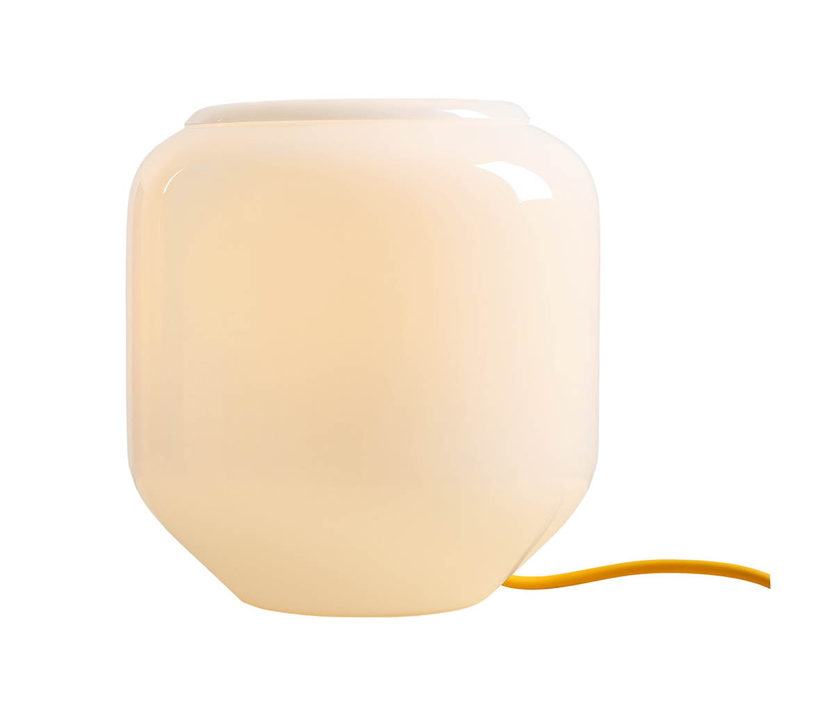 Flask 18cm Weiß/gelb tischlampe Von Artera - Das gelbe Kabel setzt einen schönen Farbakzent und verleiht der Lampe einen harmonischen und verspielten Touch.