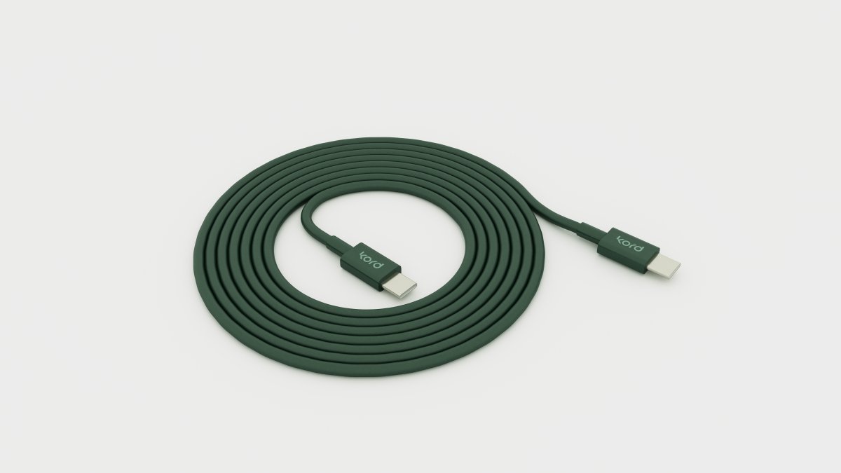 USB-C zu USB-C Dunkelgrün Von Kord - Eine elegante L&ouml;sung, die Design und Funktion vereint.
