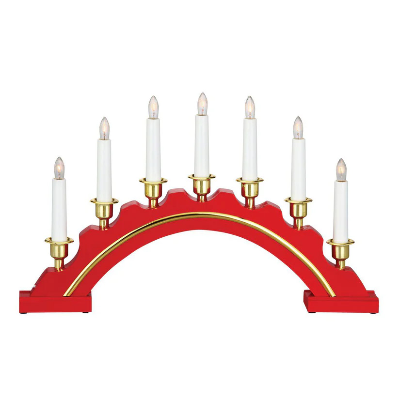 Celine ROT Von Markslöjd - Der rote Adventskerzenhalter Celine ist ein eleganter und klassischer gew&ouml;lbter Kerzenhalter, der perfekt dazu geeignet ist, in Ihrem Zuhause die richtige Weihnachtsatmosph&auml;re zu schaffen.