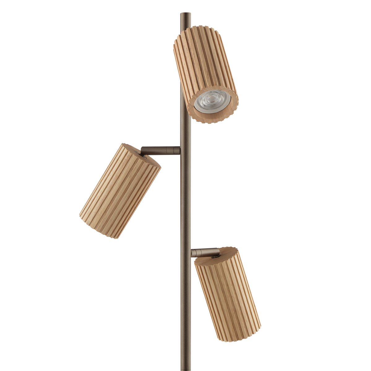 Lakewood Braun stehlampe Von Brilliant - Die Stehleuchte Lakewood vereint braunes Metall mit hellem, geriffeltem Holz und besticht durch ihre warme und stilvolle Optik.