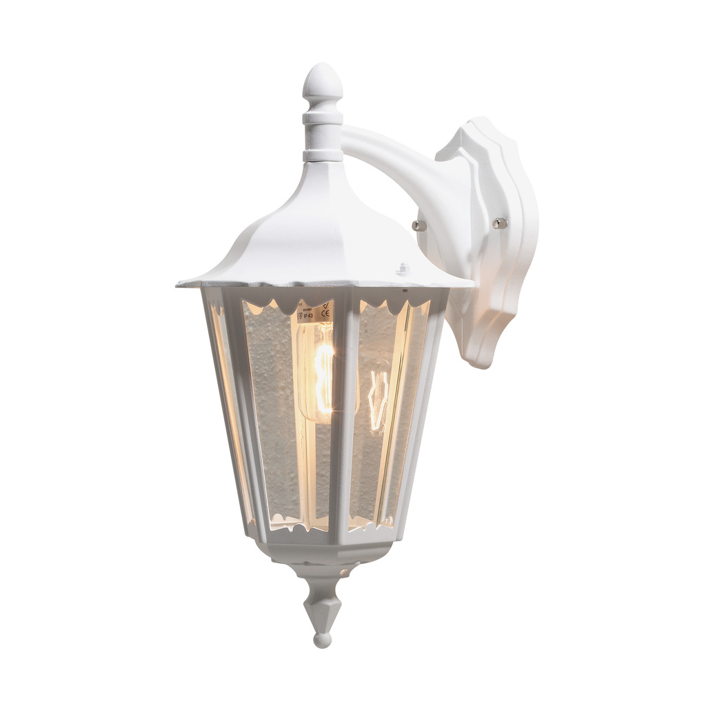 Firenze Weiß außenlampe Von Konstsmide - Das elegante Design und das warme Licht der Lampe schaffen eine einladende Atmosph&auml;re, die sich perfekt f&uuml;r Eing&auml;nge und Terrassen eignet.