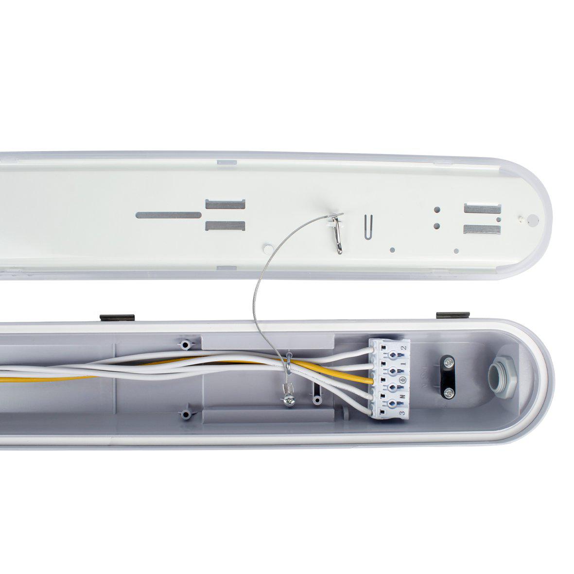 Sixtyfivey 4000K 120cm Grau Von Designlight - Die Leuchte bietet Flexibilit&auml;t und einfache Handhabung dank Funktionen wie:&nbsp;Einstellbare Leistung per DIP-Schalter zur bedarfsgerechten AnpassungDurchgangsanschluss f&uuml;r problemlose Kabeldurchf&uuml;hrungKabelhalterung im Lieferumfang enthaltenRobuste Konstruktion f&uuml;r DauerbetriebLichtstrom:23 W: 3224 lm29 W: 3950 lm34 W: 4726 lm40 W: 5800 lmIK08.