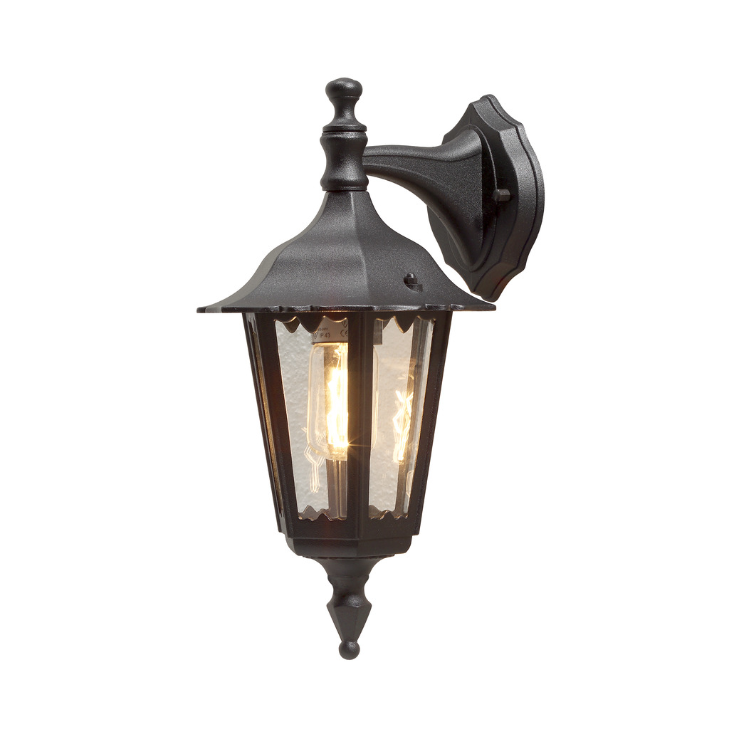 Firenze Schwarz außenlampe Von Konstsmide - Das elegante Design und das warme Licht der Lampe schaffen eine einladende Atmosphäre, die sich perfekt für Eingänge und Terrassen eignet.
