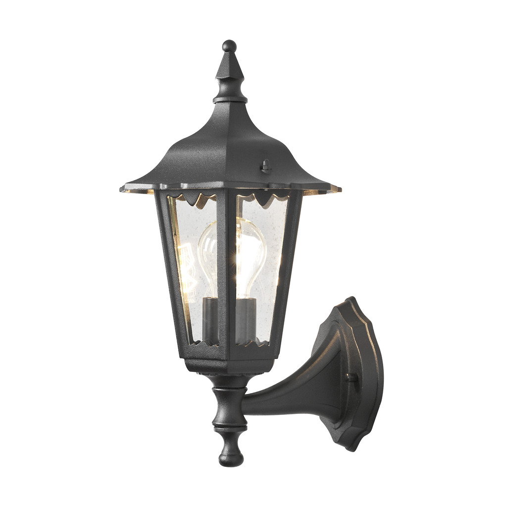 Firenze Schwarz außenlampe Von Konstsmide - Das elegante Design und das warme Licht der Lampe schaffen eine einladende Atmosphäre, die sich perfekt für Eingänge und Terrassen eignet.