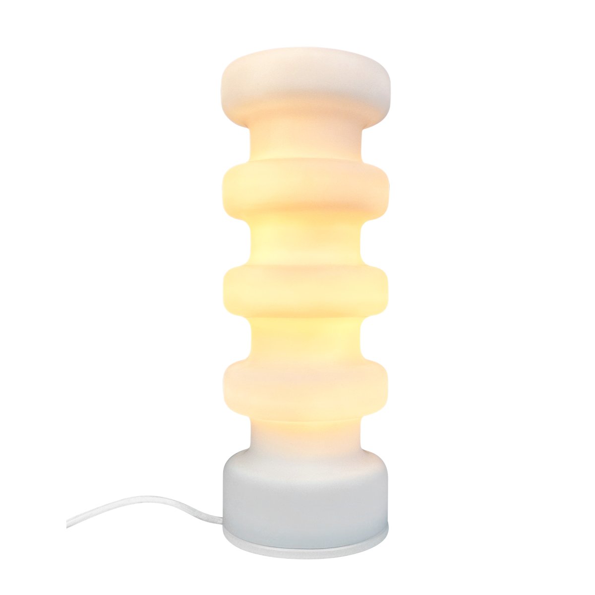 Luna 33cm Weiß tischlampe Von Dyberg Larsen - L&aring;t Luna bordslampa bli rummets blickf&aring;ng med sitt f&ouml;rtrollande sken i opalglas och skapa en unik atmosf&auml;r.